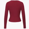 Basic Solid Round Neck Long Sleeve Top>MICAS Clearance