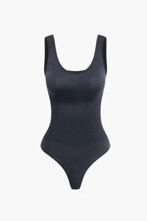 Basic Solid Round Neck Sleeveless Bodysuit>MICAS Discount