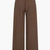 Basic Solid Ruched Wide Leg Trousers>MICAS Discount
