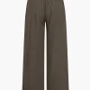 Basic Solid Ruched Wide Leg Trousers>MICAS Discount