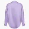 Basic Solid Satin Long-Sleeve Shirt>MICAS Sale