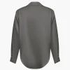 Basic Solid Satin Long-Sleeve Shirt>MICAS Sale
