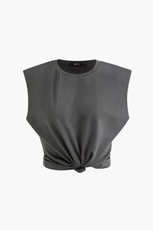 Basic Solid Sleeveless T-shirt>MICAS Hot