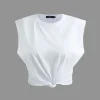 Basic Solid Sleeveless T-shirt>MICAS Hot