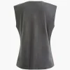 Basic Solid Sleeveless T-shirt>MICAS Hot