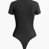 Basic Solid T-shirt Bodysuit>MICAS New