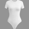 Basic Solid T-shirt Bodysuit>MICAS New