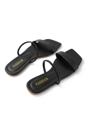 Basic Square Toe Flat Slide Sandals>MICAS Clearance