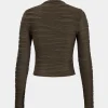 Basic Textured Long-Sleeve Top>MICAS Outlet
