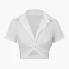 Basic Twist Detail Cropped Shirt>MICAS Outlet