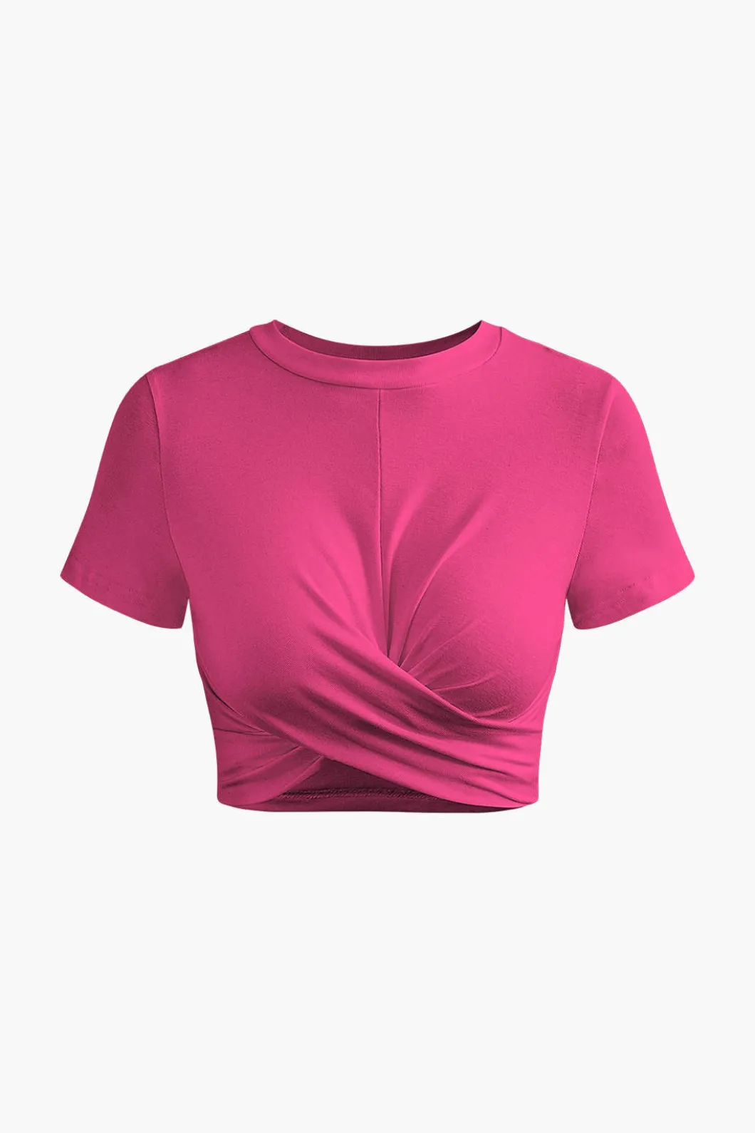 Basic Twist Hem Crop T-shirt>MICAS Outlet