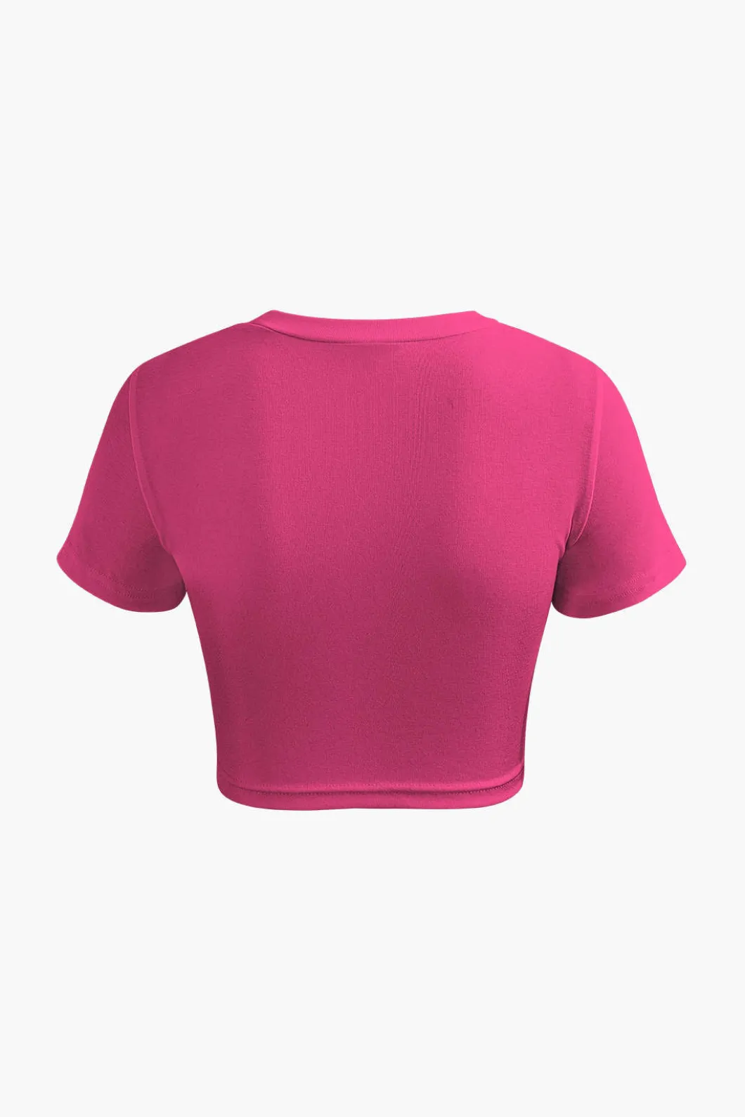 Basic Twist Hem Crop T-shirt>MICAS Outlet