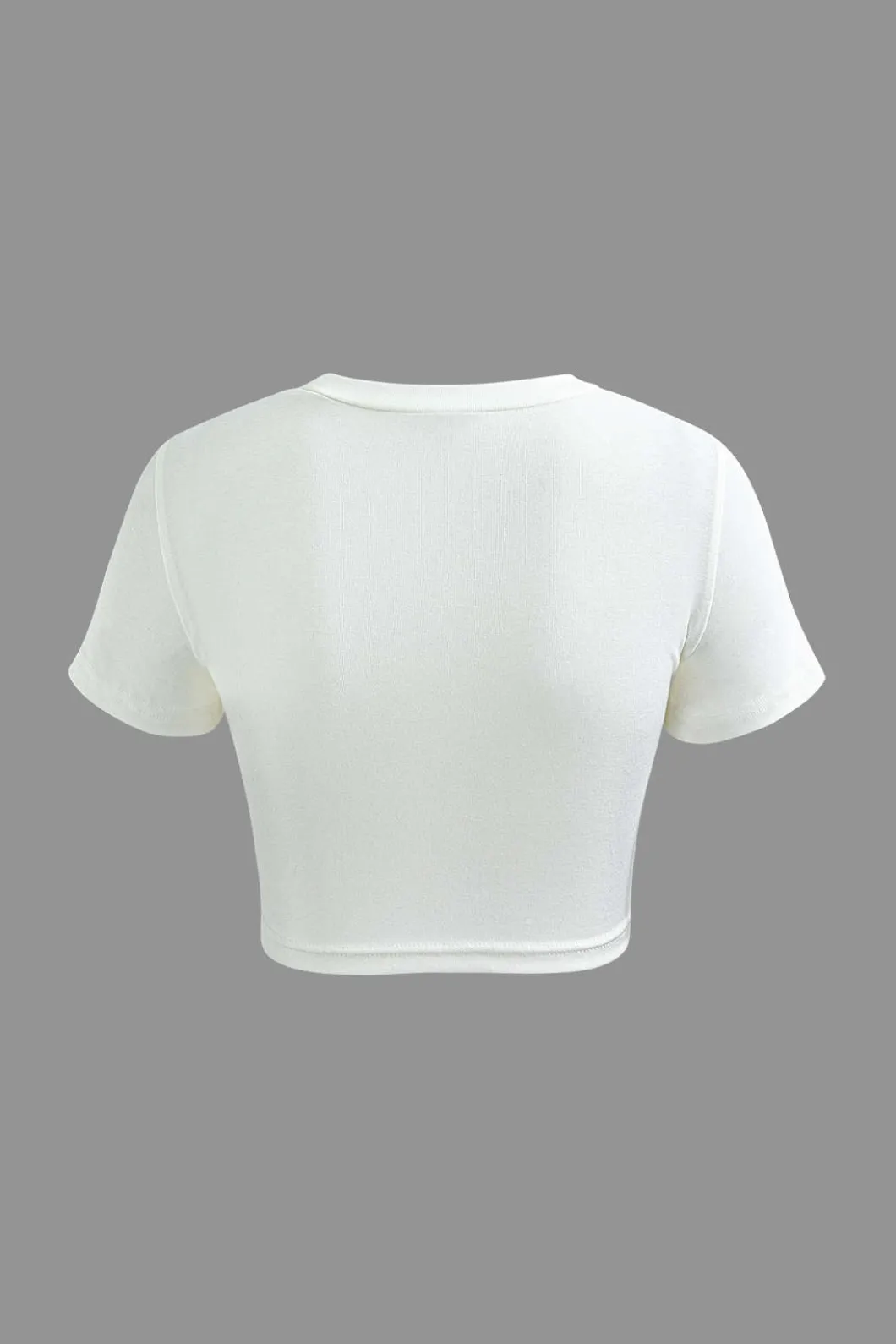 Basic Twist Hem Crop T-shirt>MICAS Outlet
