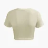 Basic Twist Hem Crop T-shirt>MICAS Outlet