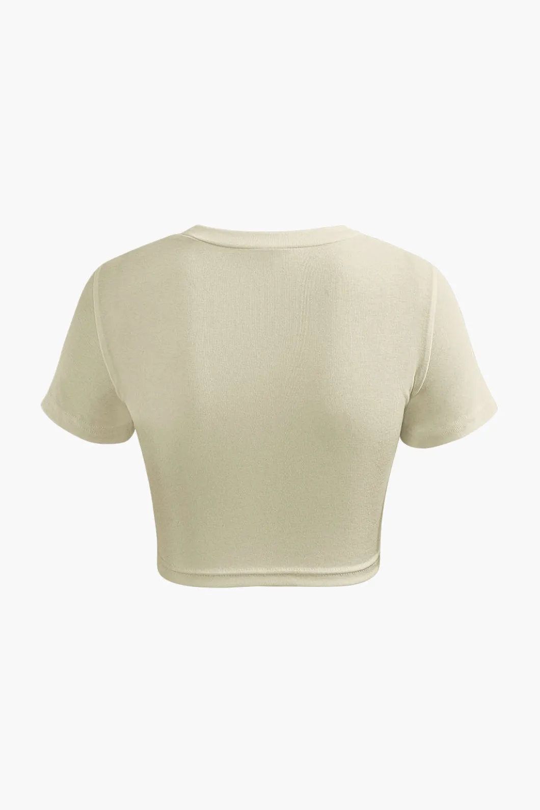 Basic Twist Hem Crop T-shirt>MICAS Outlet