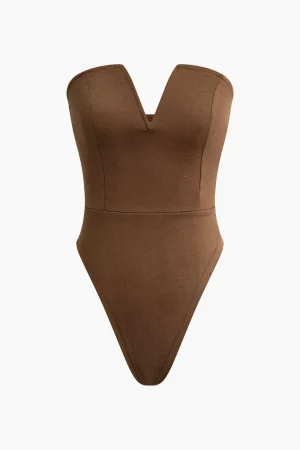 Basic V-neck Strapless Bodysuit>MICAS Outlet