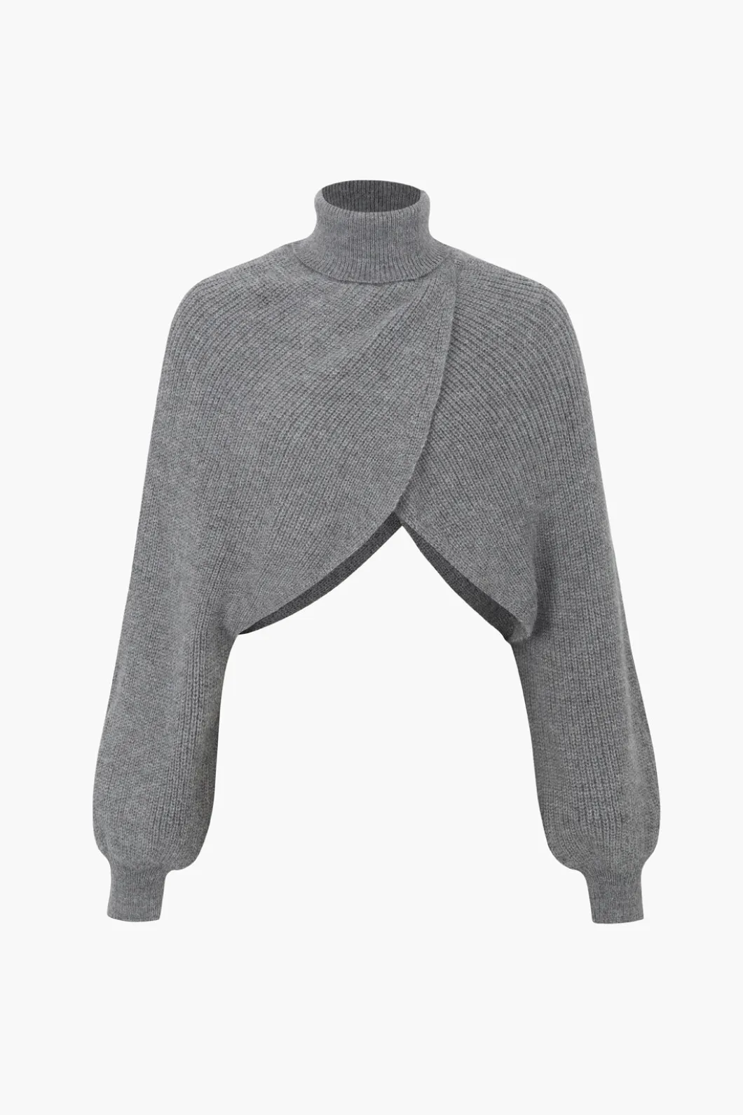 Batwing Sleeve Turtleneck Crop Sweater>MICAS Online
