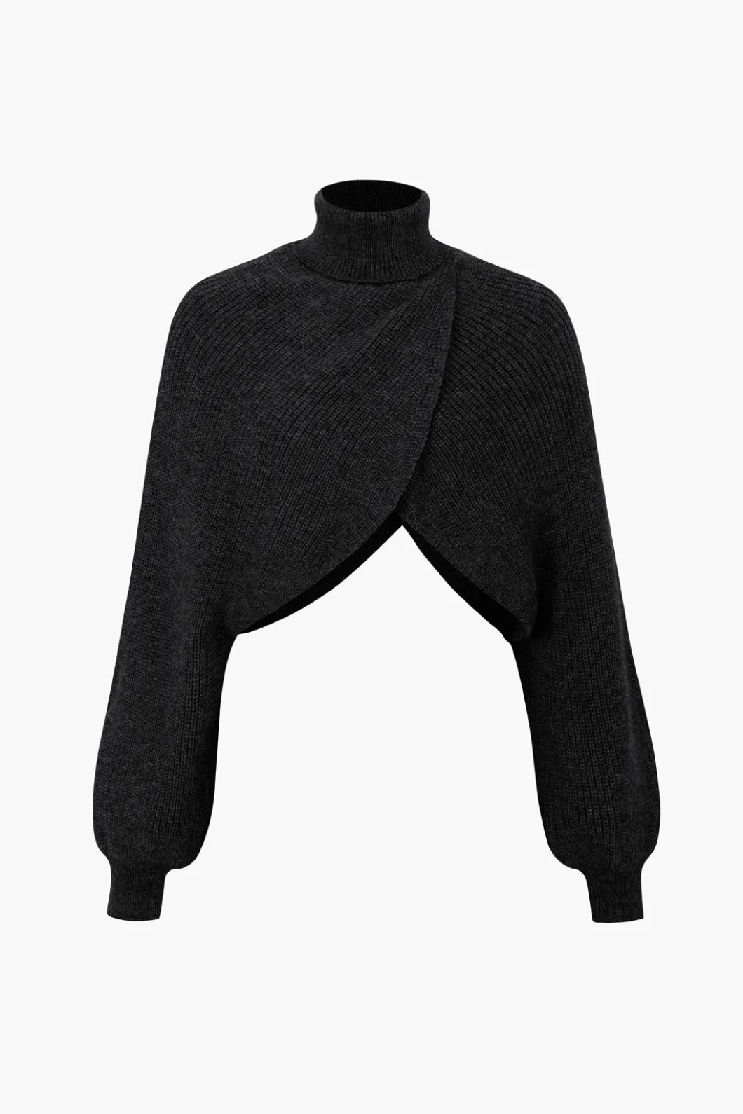 Batwing Sleeve Turtleneck Crop Sweater>MICAS Online