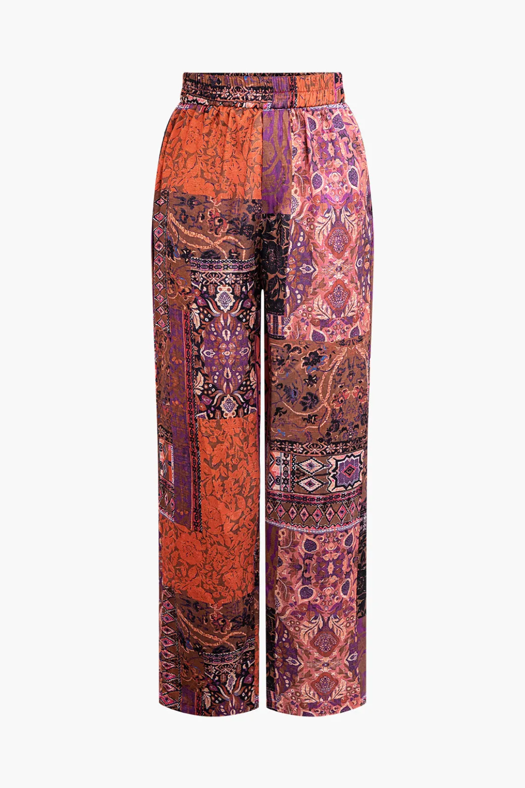 Bohemian Print Straight Leg Pants>MICAS New