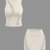 Braided Cut Out Round Neck Tank Top And Skirt Set>MICAS Sale