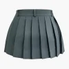 Buckle Layer Pleated Mini Skirt>MICAS Discount