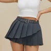 Buckle Layer Pleated Mini Skirt>MICAS Discount