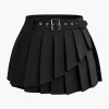 Buckle Layer Pleated Mini Skirt>MICAS Discount