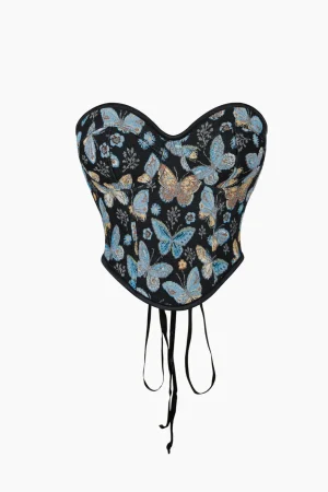 Butterfly Jacquard Tie-Up Tube Top>MICAS Sale