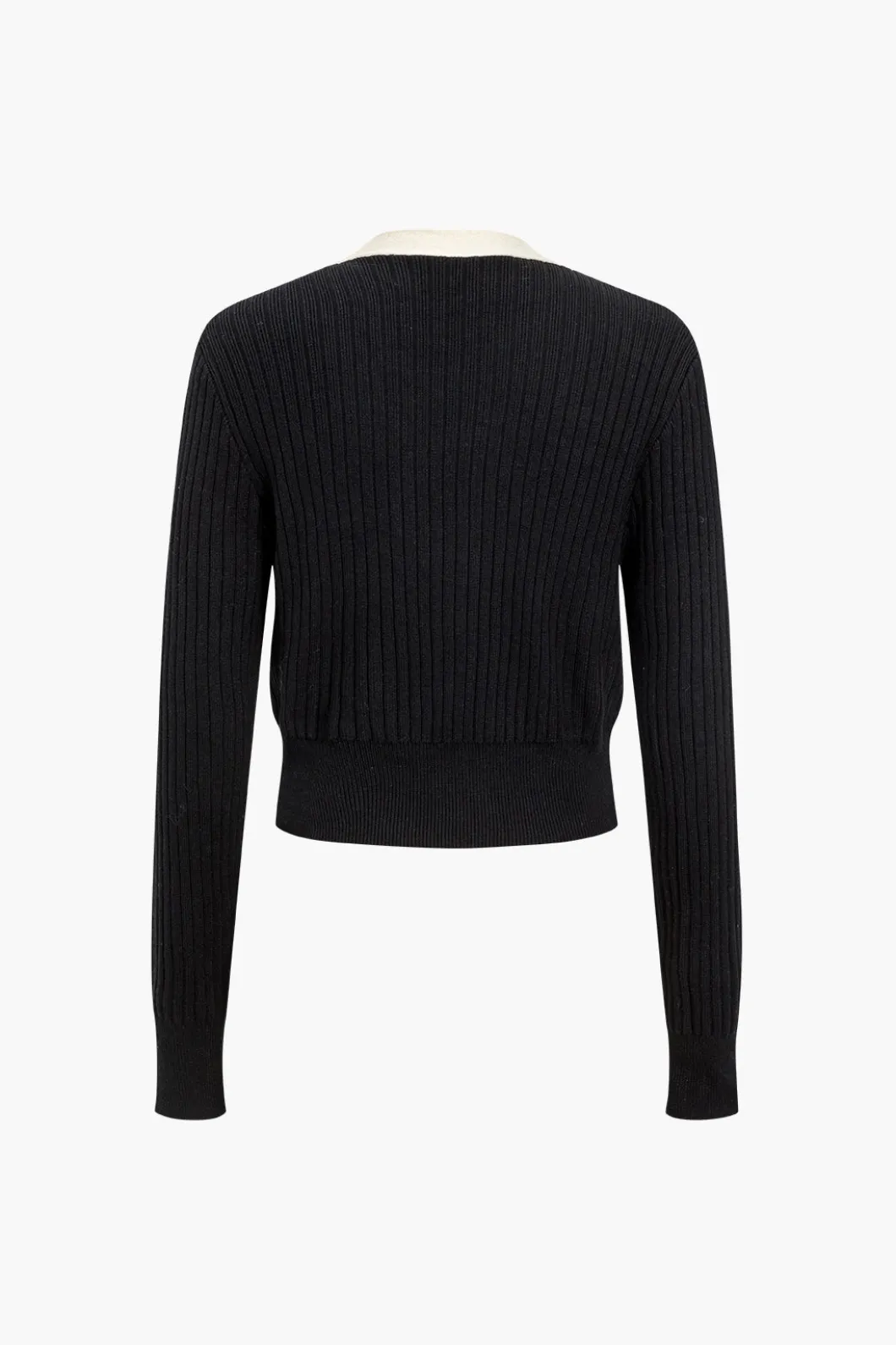 Button Color Block Sweater Long-Sleeve Top>MICAS Sale