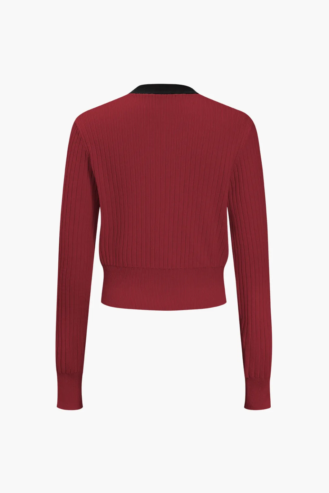 Button Color Block Sweater Long-Sleeve Top>MICAS Sale