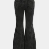 Button Detail Flared Leg Jeans>MICAS Online