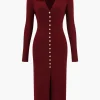 Button Sweater Maxi Dress>MICAS Sale