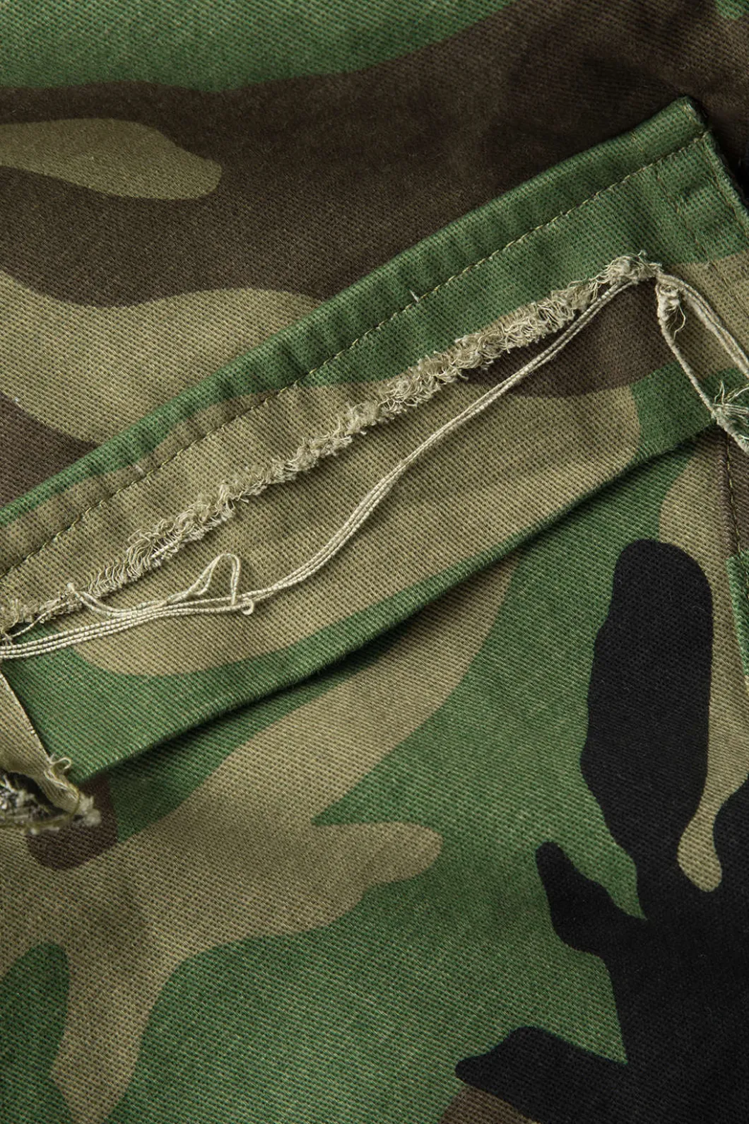 Camo Frayed Hem Cargo Skirt>MICAS Best