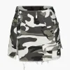Camo Frayed Hem Cargo Skirt>MICAS Best