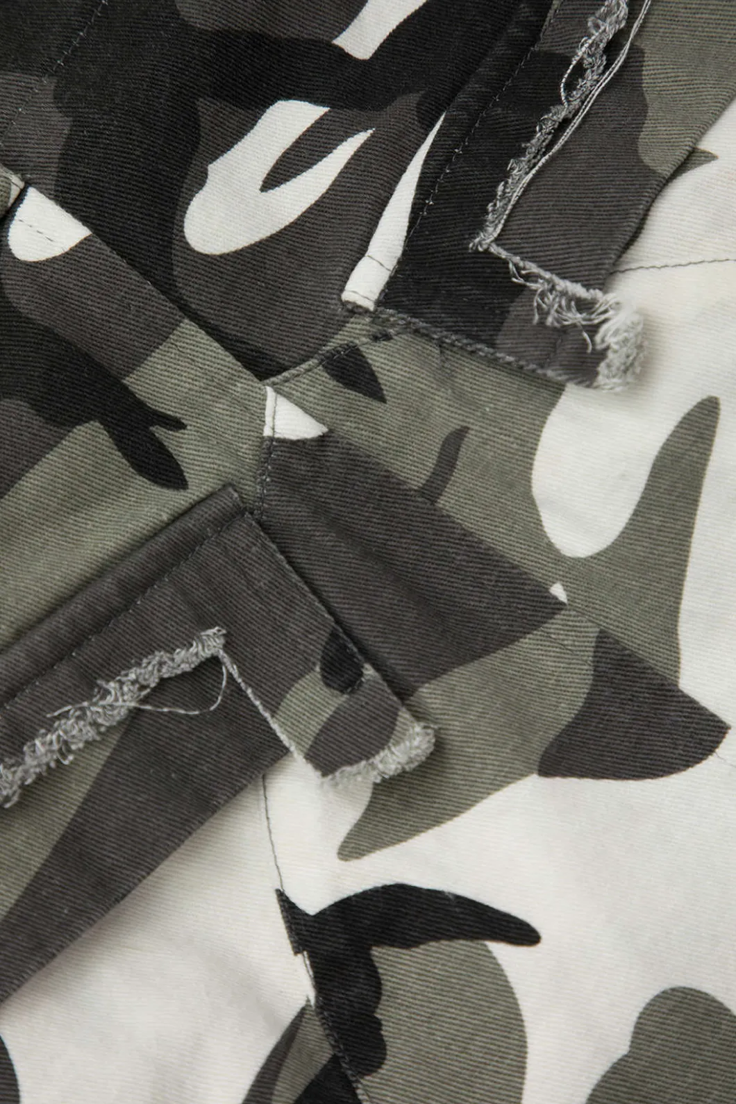 Camo Frayed Hem Cargo Skirt>MICAS Best