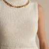 Chain Asymmetrical Hem Sweater Tank Top>MICAS Clearance