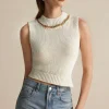 Chain Asymmetrical Hem Sweater Tank Top>MICAS Clearance