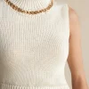 Chain Asymmetrical Hem Sweater Tank Top>MICAS Clearance