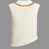 Chain Asymmetrical Hem Sweater Tank Top>MICAS Clearance