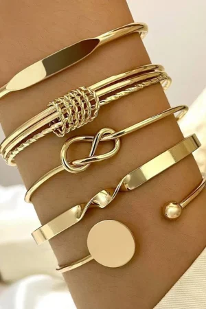 Chain Bracelet Geometric Open Bangle>MICAS Online