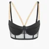 Chain Bustier Contrast Mesh Lingerie Garter Set>MICAS Outlet