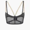 Chain Bustier Contrast Mesh Lingerie Garter Set>MICAS Outlet