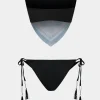 Chinoserie Print Contrast Color Block Tie-Up Bikini Set>MICAS Sale