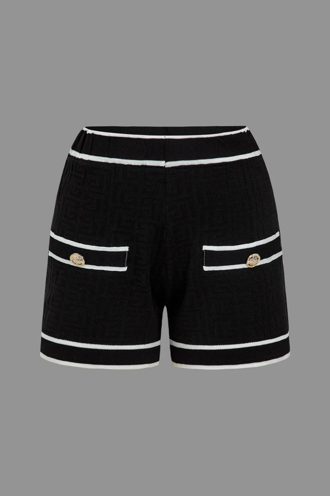 Color Block Button Cami Top And Shorts And Sweater Cardigan Set>MICAS Online