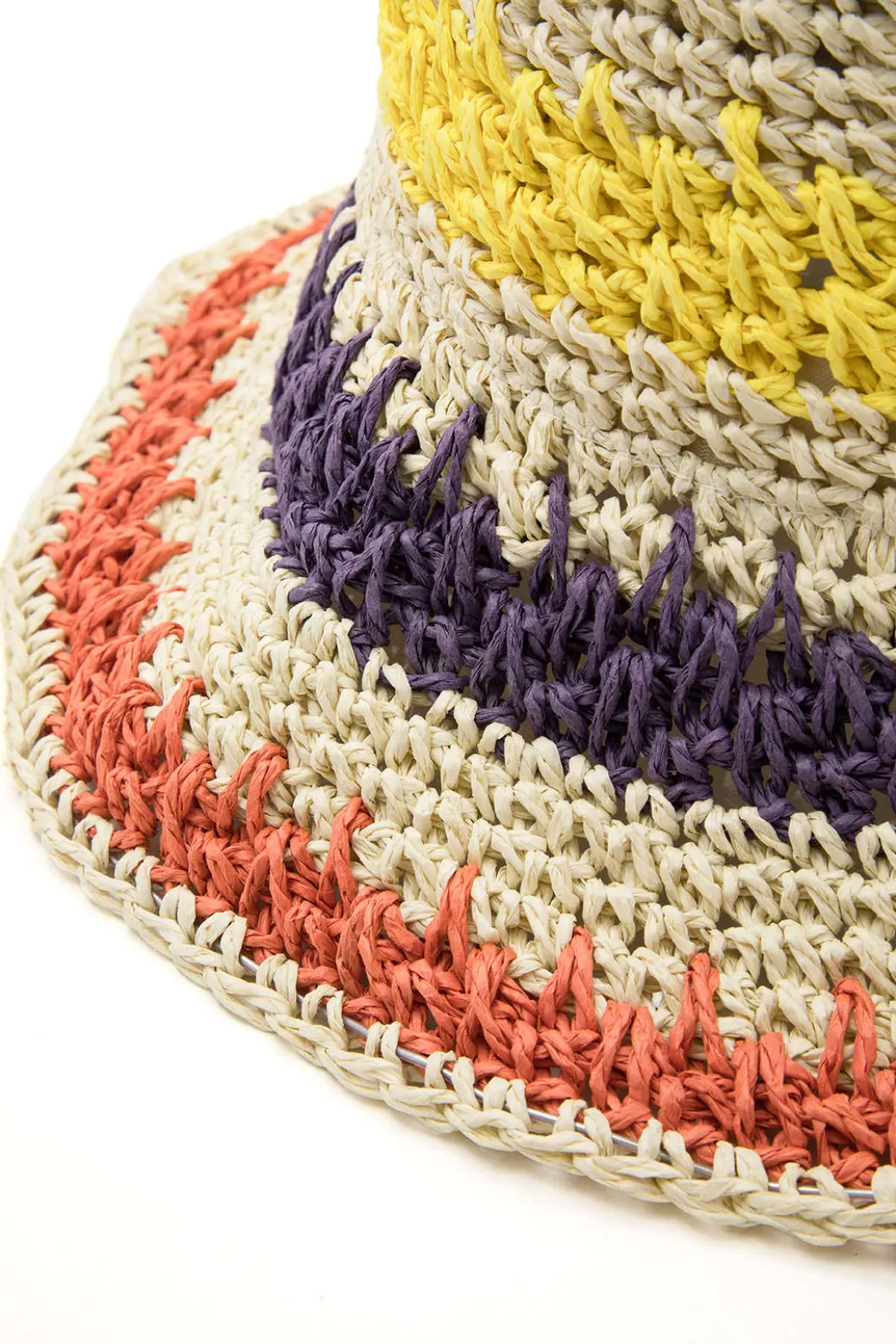 Color Block Crochet Knit Bucket Hat>MICAS Clearance