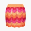 Color Block Crochet Knit Skirt>MICAS Discount