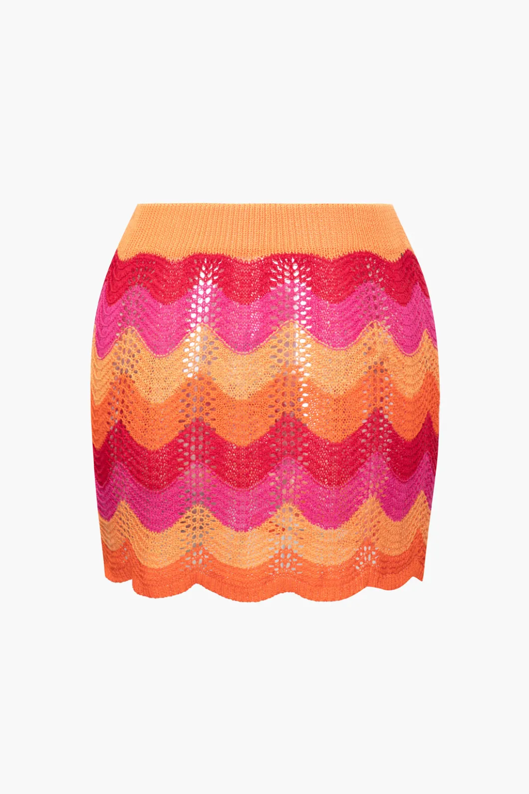 Color Block Crochet Knit Skirt>MICAS Discount