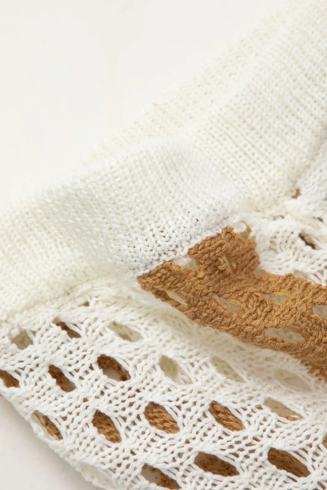 Color Block Crochet Open Knit Button Up Top And Shorts Set>MICAS Hot