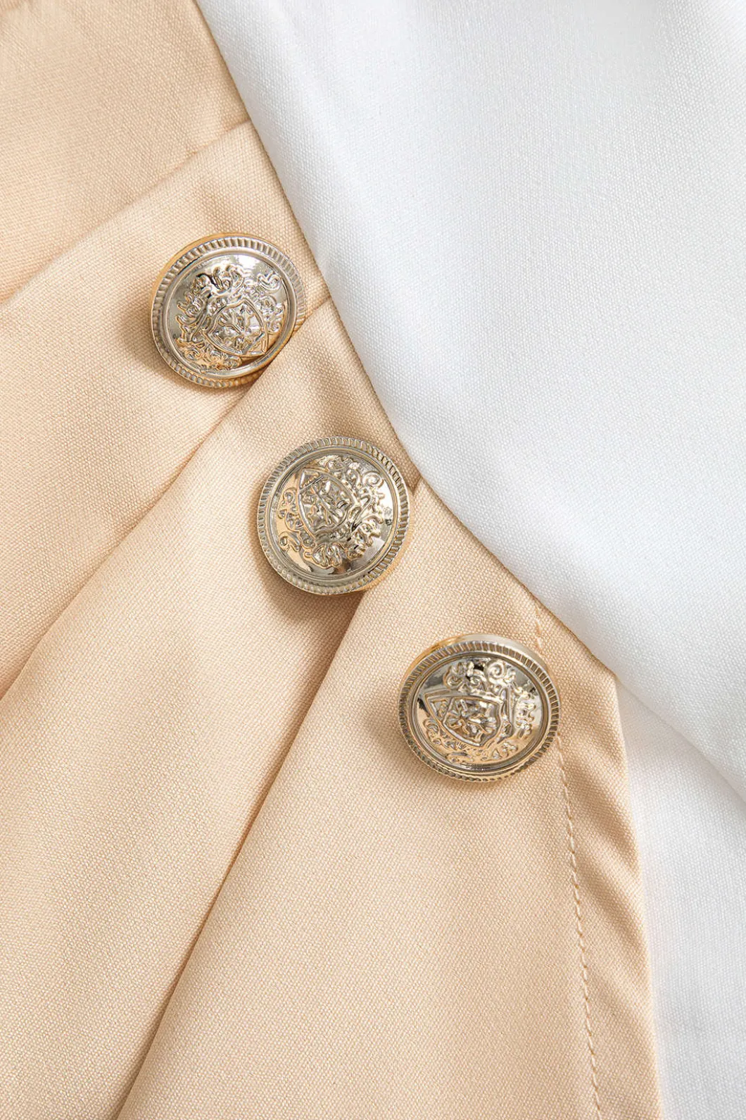 Color Block Cropped Blazer And Button Detail Skort Set>MICAS Online