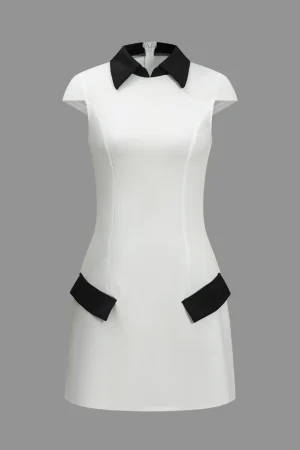 Color Block Fake Pocket Mini Dress>MICAS Discount